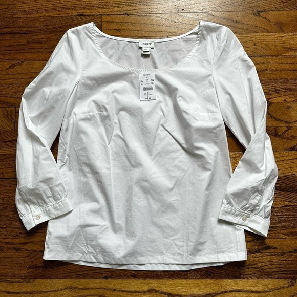 NWT J. Crew Factory Cotton Poplin Peasant Top Sz XXS - Picture 2 of 12